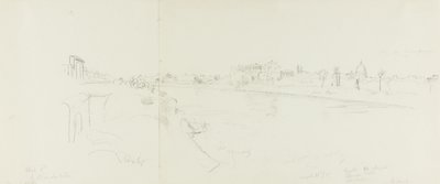 Drawing. Sketches from Rome. A. St. Peters and the Vatican Place shown from the northeast. B, C. by Frederic Edwin Church